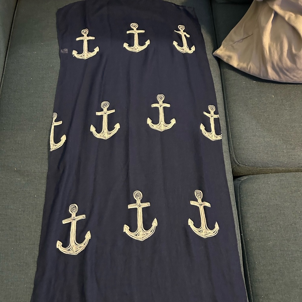 Navy Anchor Print Scarf